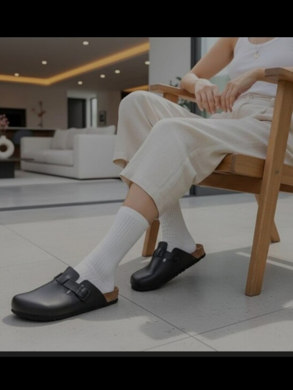 Cushionaire Hana Buckle Clogs,Black Vegan Leather,women's 9